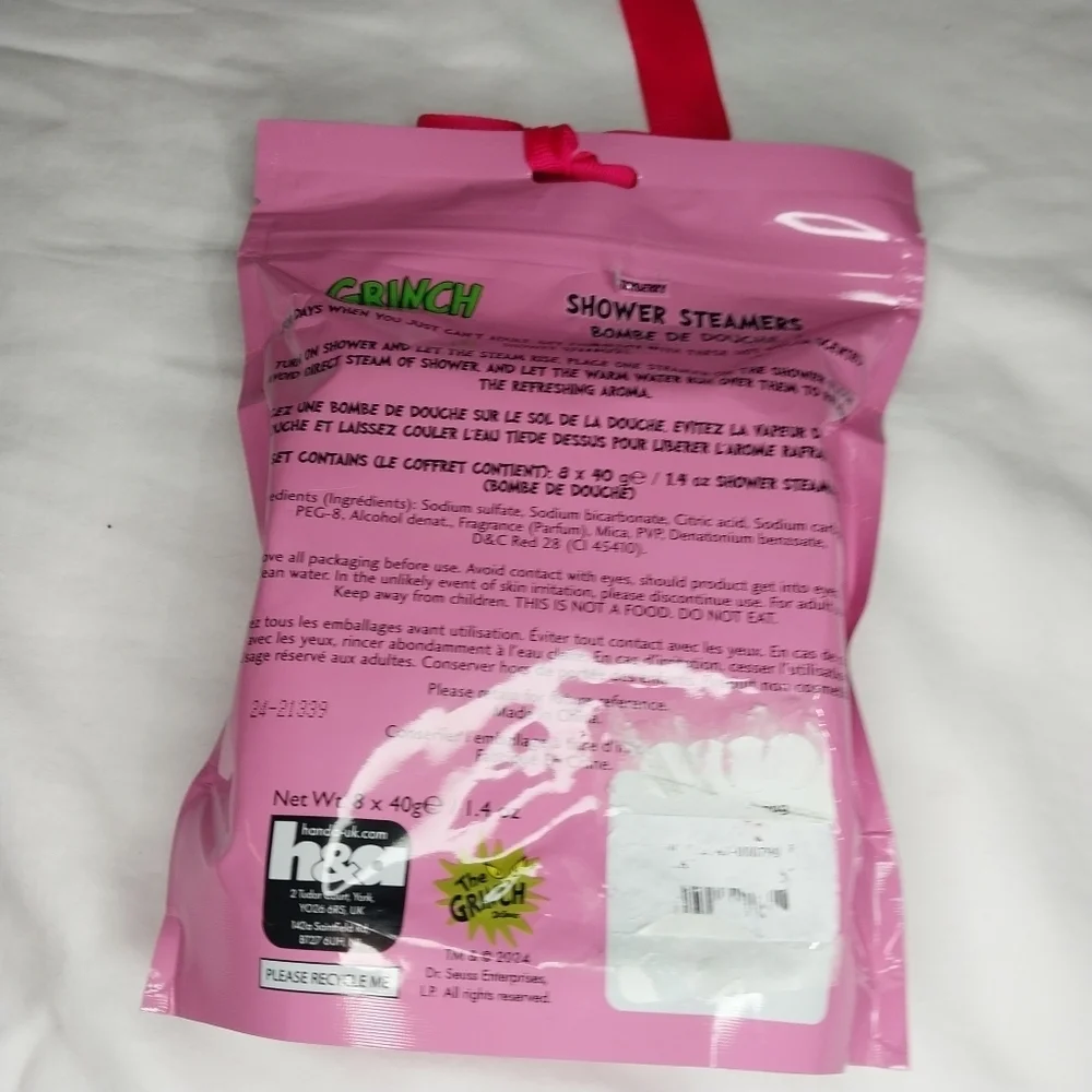 Grinch Pink Shower Steamers NWT